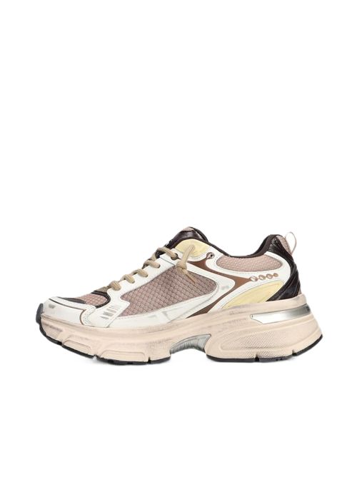 lightstar mesh upper and heel leather toe and spur tpu star Golden Goose | GWF00724.F008466.10550WHITE/BEIGE/BROWN